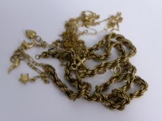 A misc. collection of 9 ct hallmarked gold chains. Approx. 16.8 gms.