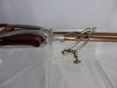 A Featherwate shooting stick together with a riding crop and spurs (3)