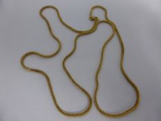 A Square Fox Tail Chain Stamped 750 approximately 60 cms in length.