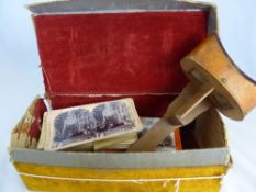 An antique Stereoscope with approx. sixty black and white slides incl. a significant quantity of