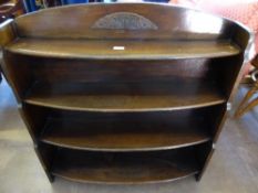 A Harris open fronted oak bookcase having four graduated shelves, approx. 92 x 20 x 98 cms.