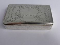 Silver Table Snuff Box, chased with foliage, gilt interior, Austria-Hungarian dated 1846, m.m  MK,