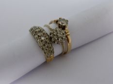 Three lady`s 9 ct gold hallmarked white stone rings. Approx. 4.5 gms.