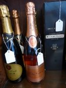 A Quantity of Five Bottles of Champagne and Sparkling Wine including `Billecart-Salmon` Brut