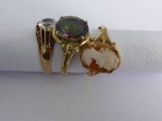 Three lady`s 9 ct gold hallmarked fancy rings. Approx. 9.2 gms.