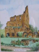 Allen Appleby Prints, depicting the ruins of Lindisfarne Priory (Benedictine), Buildwas Priory (