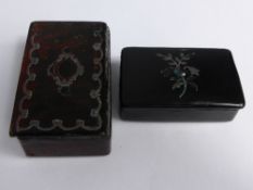 Two Small Victorian Inlaid Snuff Boxes.