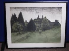 A George Chapman (British) Screenprint No. 65/75 depicting a Stately Home with figures in the