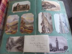 A Vintage Album of Postcards in an album and loose together with an illustrated Child`s Bible