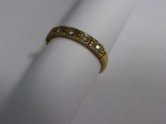 Lady`s Half Eternity Ring, 18ct gold, 750 hallmarked, set with five diamonds, approx 2.6 gms.