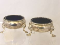A Pair of Solid Silver Salts, one dated 1782 and the other 1783, m.m. possibly by Edward Woods, the
