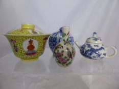 A Collection of Miscellaneous Chinese Porcelain, including a miniature Famille Rose Vase depicting
