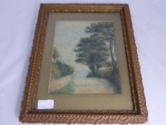 A. Thomas, two Watercolours on Paper depicting Forest Roads, 21 x 14 cms in simple gilt wood frames