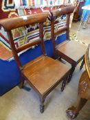 Four Antique Mahogany Dining Chairs, together with two carvers.