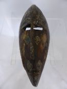 Dogon Mali Tribal face mask having a metal face plate, approx. 35 cms. in length