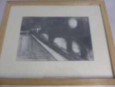 Peter Hallam, a Pencil Drawing depicting a Street Scene, signed bottom left 28 x 18 cms, framed and