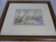 Nancy Crosby Water Colour on Paper, `Billabong` Yarra Valley, 21 x 14.5 glazed in an oak frame.