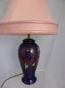 Moorcroft Lamp Base and Shade, `Anemone` design, approx 29 cms.