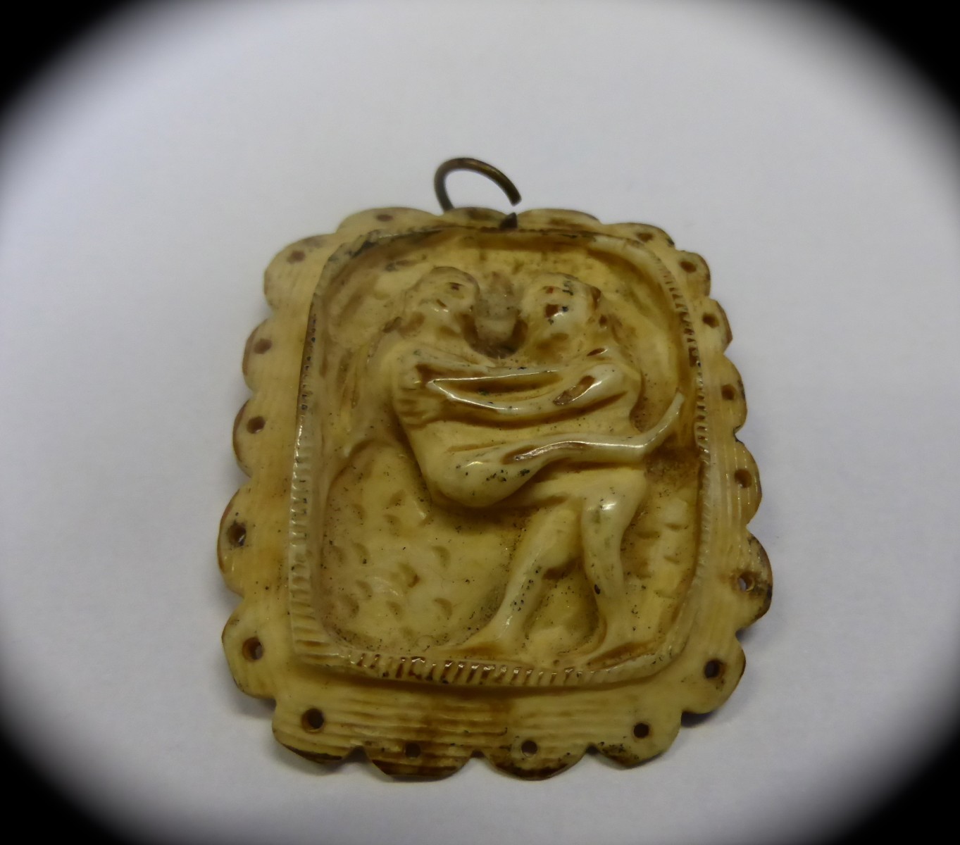 Antique Ivory Pendant, depicting scenes from the Karma Sutra, believed to be worn by Concubines in