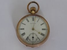 A gentleman`s 9 ct. gold open faced pocket watch  ""Pacific