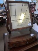 Mahogany Antique Dressing Table and Mirror with swan shaped supports together with an antique