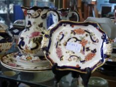 A Collection of Miscellaneous Porcelain including Masons Mandalay Ironstone milk jug, two cabinet