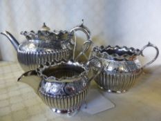 A Batchelor`s Silver Plated Tea Trio comprising Tea Pot, Milk Jug, Sugar Bowl, inscription reads ""