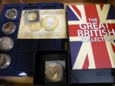 A collection of misc. coins incl. some silver proof, Elizabeth II 1977 crown, Queen Mother