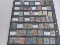 One double sided stock sheet of GB Queen Victoria material incl. 1d black ( plate  7 ), and other