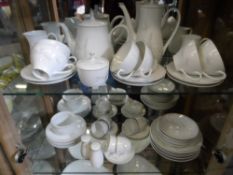 A Part Noritake Service ""Windrift"" comprising Tea Pot, Coffee Pot, Cream Jug, Milk Jug, lidded