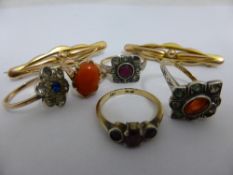A collection of misc. jewellery incl. two 9 ct. bar brooches, three silver and 9 ct. lady`s dress