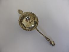 A solid silver tea strainer, Chester hallmark,  mm R P