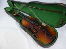 Antique Replica Stradivarius Violin, inscription reads `Antonius Stradivarius Cremonensis Faciebad`