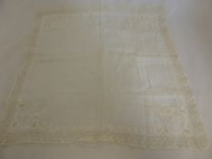 A Quantity of Antique Lace including a Scarf, a delicately worked square and some lace trim