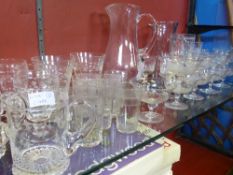 Miscellaneous Cut Glass including nine crystal dessert bowls with etched floral decoration together