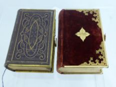 Two Church of England Books of Common Prayer, the first bound with velvet with gilded corners and a