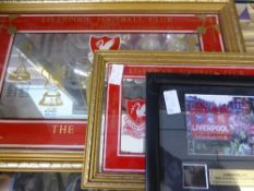 A Quantity of Football Memorabilia, cigarette cards, the Liverpool Football Club, a fan mirror