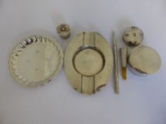 A collection of misc. silver incl. Birmingham hallmarked pin dish 1967, mm A E J, Birmingham