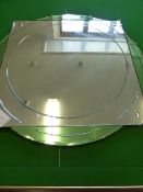 Two Bevelled Glass Hall Mirrors, both approximately 62 x 62 cms.