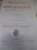 Leather bound `The History of Don Quixote` by Cervantes, illustrated by Gustave Dore and published