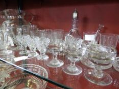 A quantity of assorted cut glass including seven tumblers, four egg cups, three custard glasses,