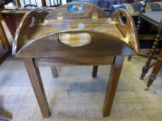 Reproduction Mahogany Butler`s Tray Table.