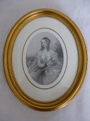 A collection of black and white etchings depicting Victorian ladies including Viscountess