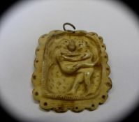 Three Antique Ivory Pendants, depicting scenes from the Karma Sutra, 4 x 3.5 cm. 3 x 4 cm.. 4.7 x