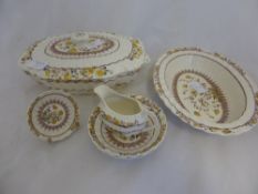 A Part Spode Dinner Service `Buttercup` design, comprising six dinner plates, six side plates, six