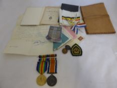 Group of Medals, The Great War Medal awarded to Pte J.M Perry, Welsh Regiment and a 1914-1918