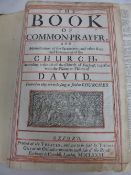 1682 Book of Common Prayer and King James Bible, bound together, with red-lined frontispieces,