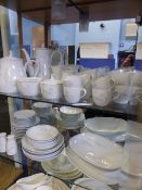 A Noritake `Windrift` Part Dinner Service and Tea Set comprising six soup bowls, five side plates,