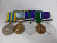 A Group of Five Medals, 2nd Lieut W. Davidson, KOSB including Korea, Silver and Bronze, Malaya,