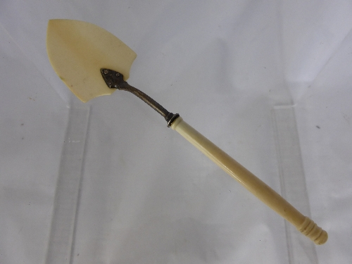 Ivory Miniature Shovel possibly Masonic.